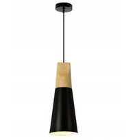 LAMPA SUFITOWA drewno metal scandi B tuba czarna