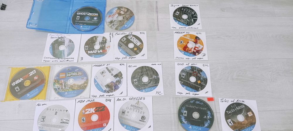 Диски з іграми до Sony Playstation 4 - 16шт - читаємо опис