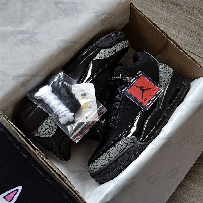 Женские кроссовки Nike Air Jordan 3 'Black Cat' Размеры 36-40