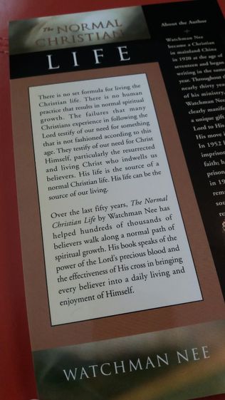 książka book in English The normal Christian Life Watchman Nee