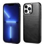 Etui Pokryte Naturalną Skórą Iphone 13 Pro Z Magsafe Czarny