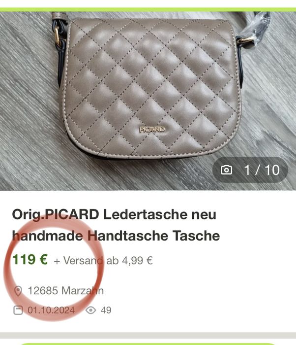 Сумка шкіра німецького бренду picard