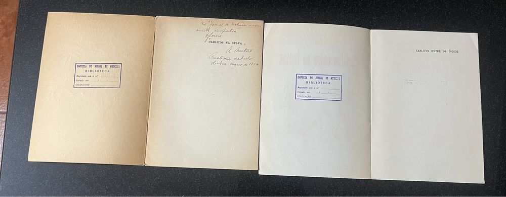 Livros “Carlitos na selva” e “Carlitos entre os Índios”