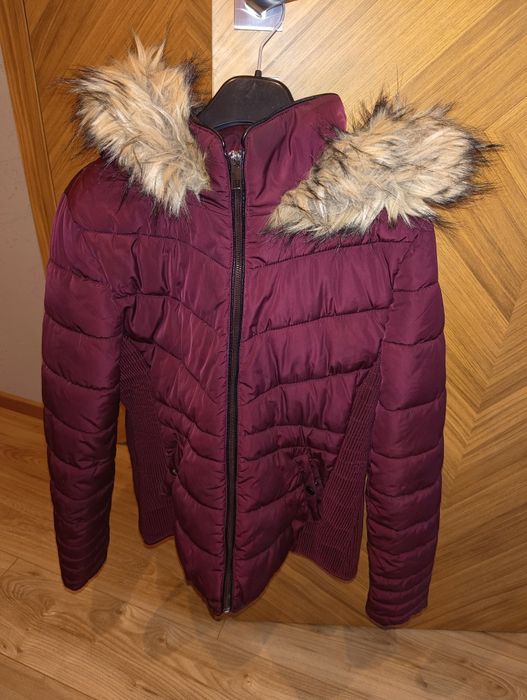 Kurtka zimowa pikowana damska bordowa rozmiar S