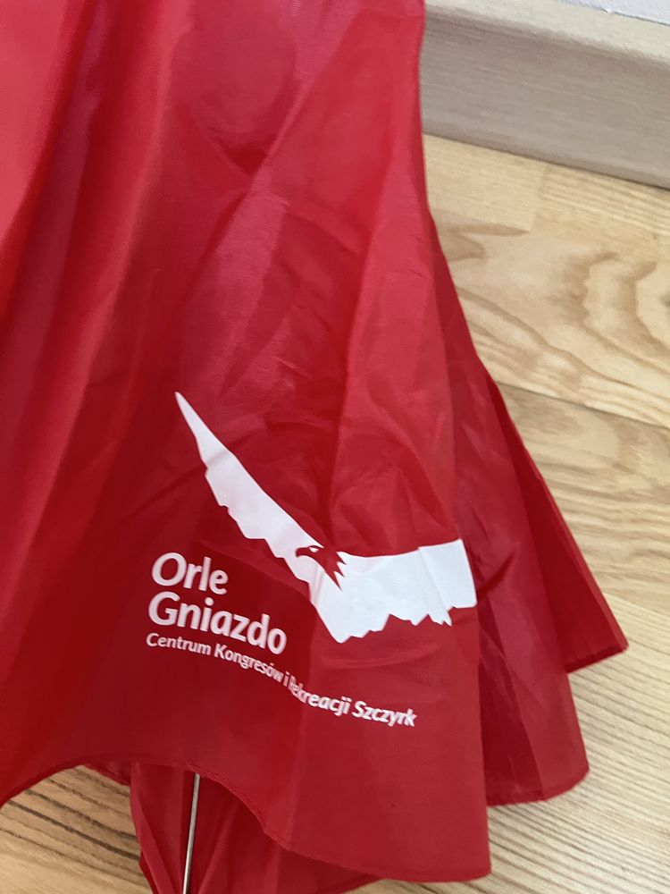 Czerwona mała składana parasolka unisex