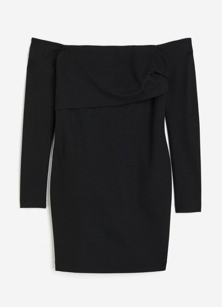 Czarna sukienka H&M M czarna odsłonięte ramiona