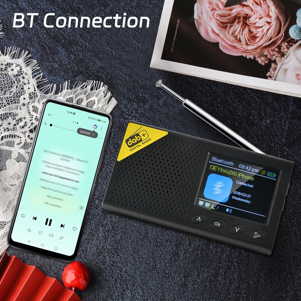 Rádio Digital Portátil FM DAB+ com Bluetooth **NOVO**