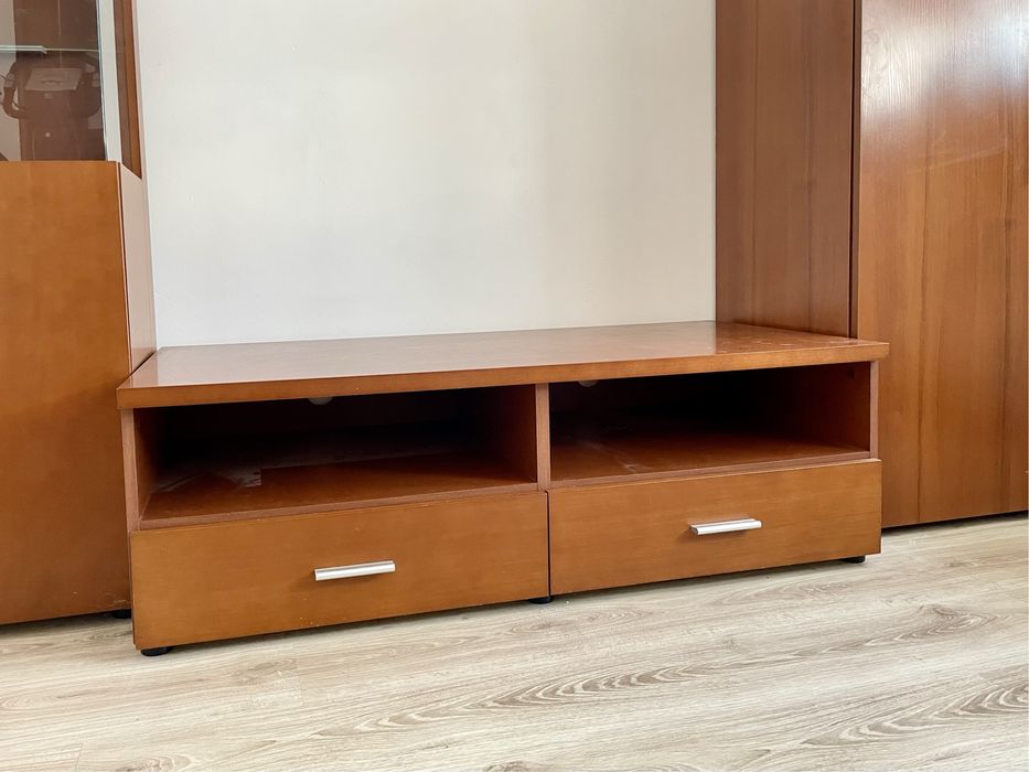 Komoda i barek, brązowy komplet szaf