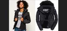 NOWA Superdry 470zł taliowana futerko kurtka miś S/M wiatrówka kaptur