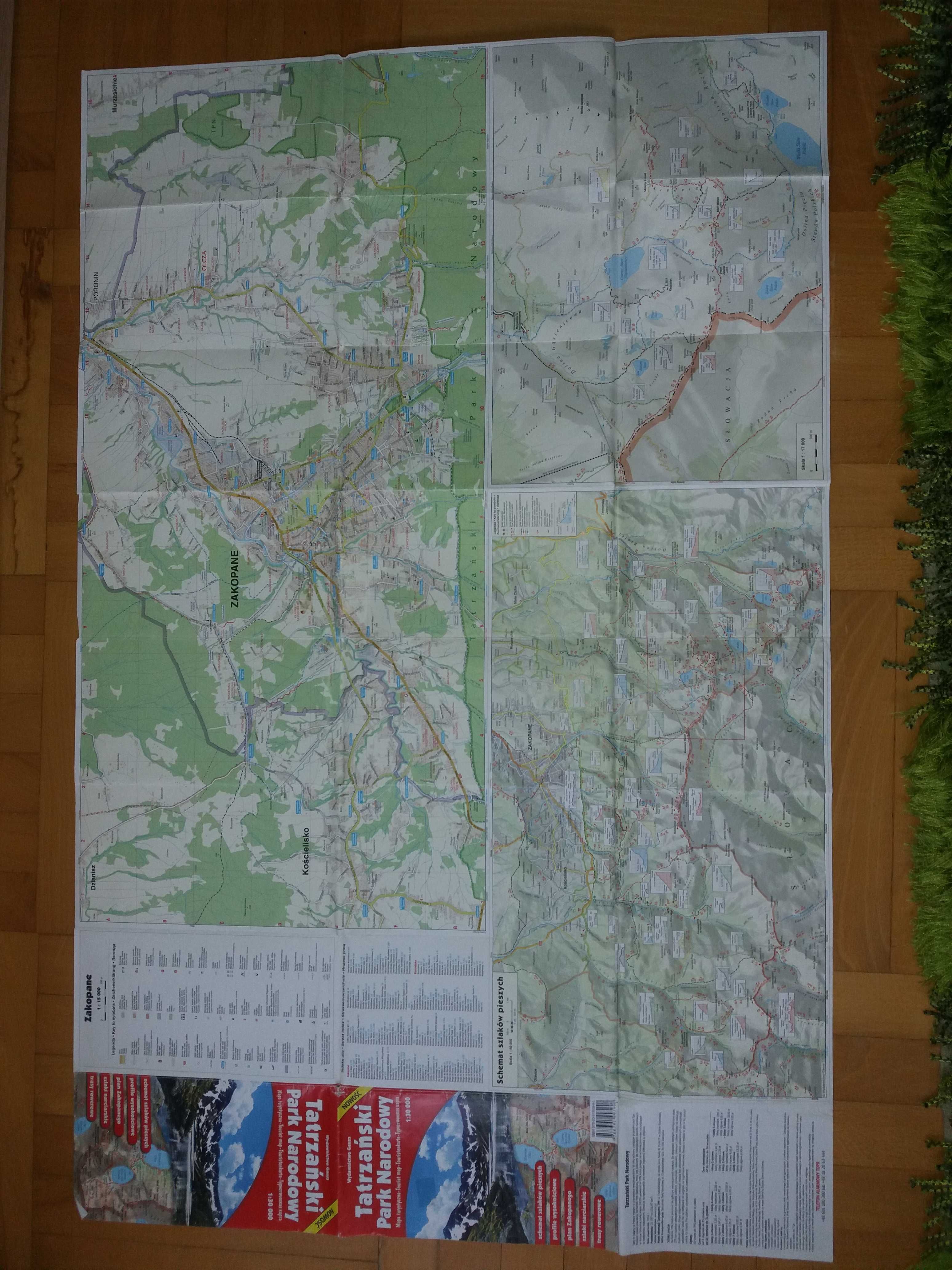 Mapa- Zakopane, Tatrzański Park Narodowy