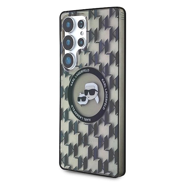 Etui Karl Lagerfeld Button Karl & Choupette Heads On KL Pattern MagSaf