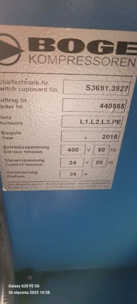Kompresor śrubowy Boge C 9D  sprężarka osuszacz 7.5kW