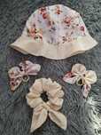 Kapelusz 4-7 lat , 2 frotki motylki i scrunchies. Nowe handmade. Baweł