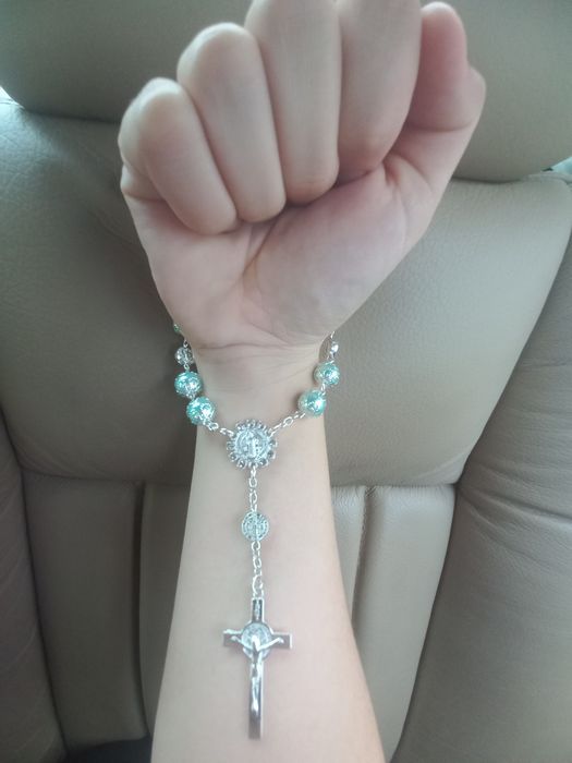 Terço para espelho de carro ou pulseira - Dezena - Rosário