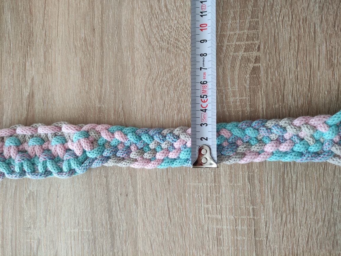 Obroża pleciona makrama dla psa dl. 42 cm pastelowe kolory klamra