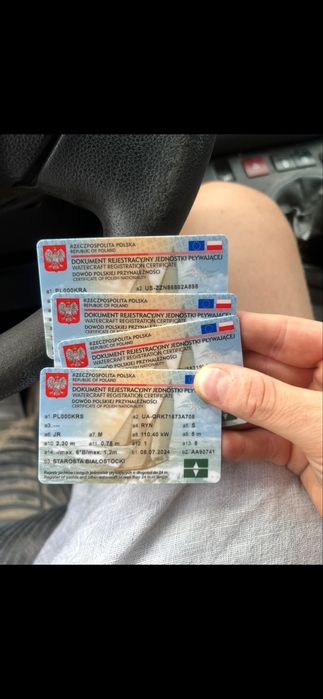 Rejestracja skutera wodnego lodki z USA SZWECJI