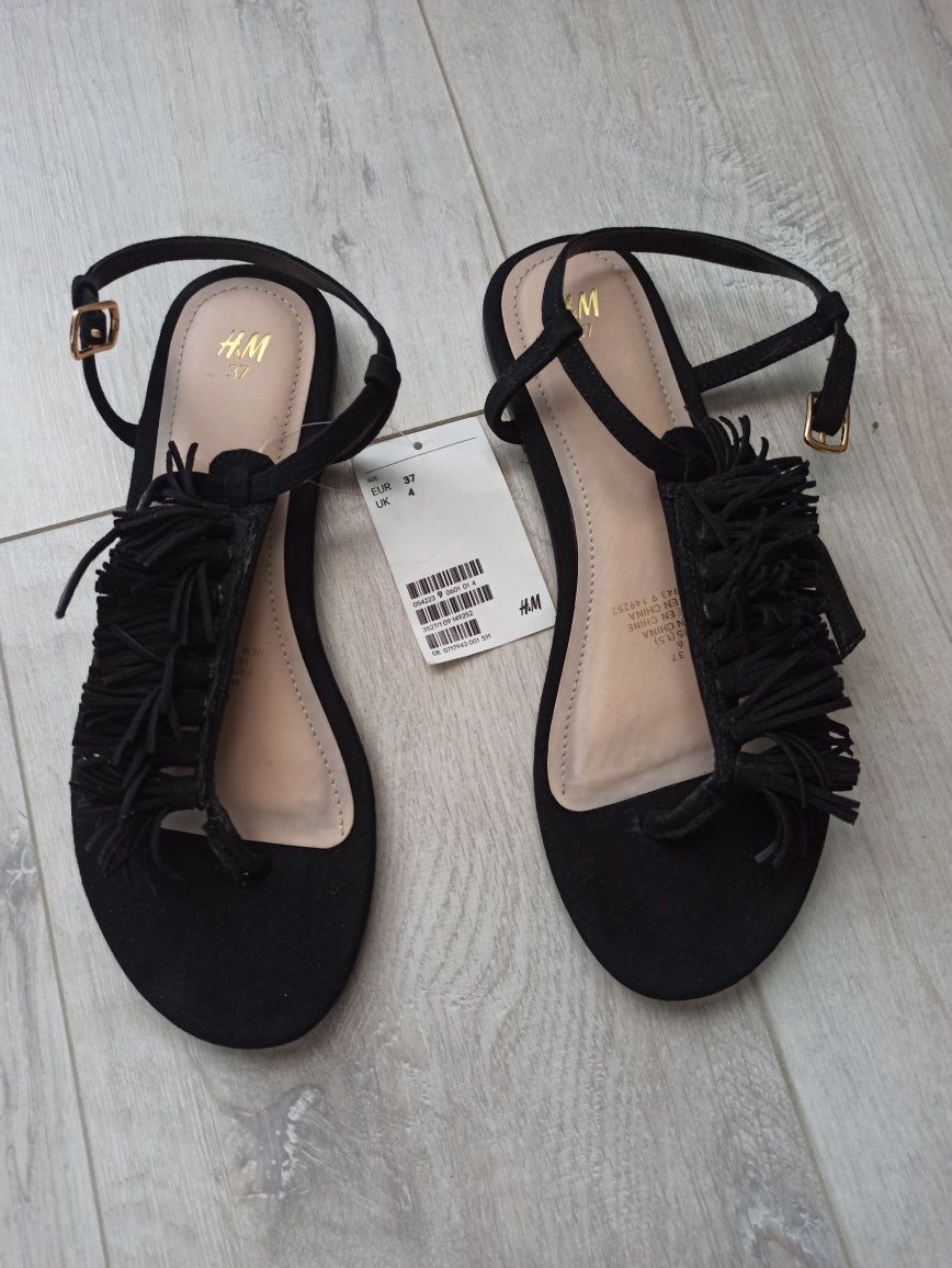 Sandałki H&M nowe rozmiar 37 czarne