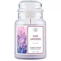 nowa duża świeca Purple River Pure Lavender sojowa 623 g 140 h