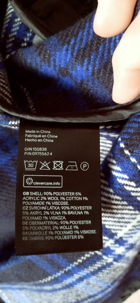 Nowa kurtka koszulowa krata H&M M krata wełna