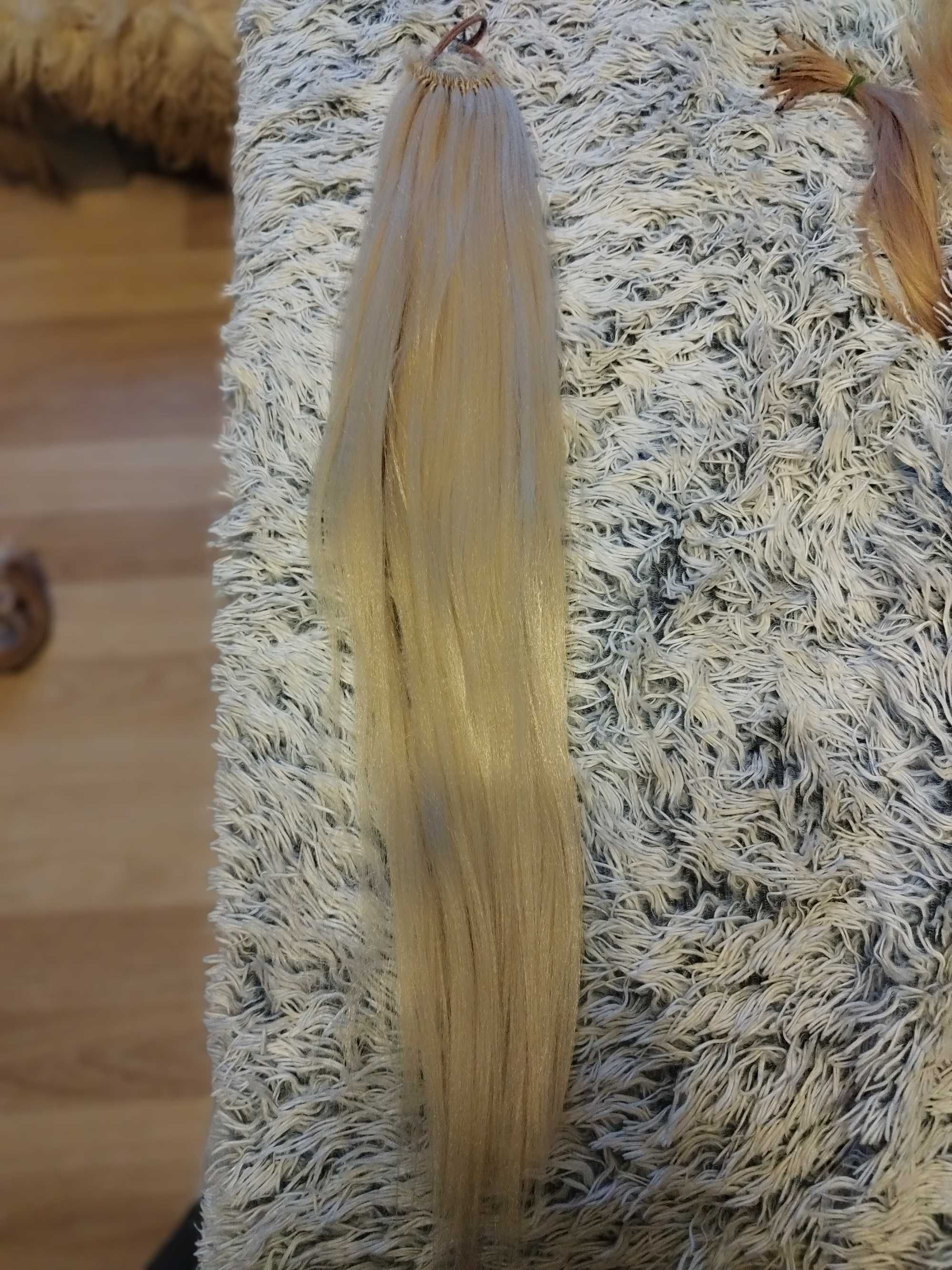 Kucyk kitka na gumce blond włosy syntetyczne fryzjerskie lux 70cm 90gr