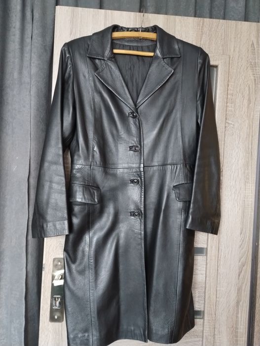 Płaszcz skórzany damski