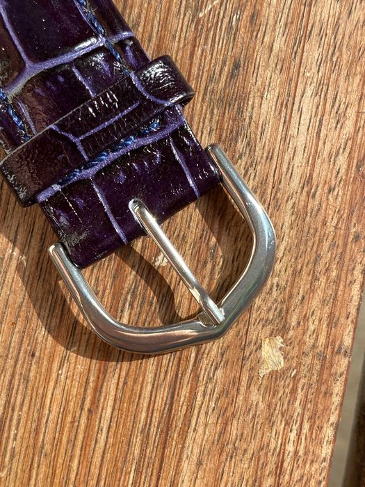 Pasek do zegarka skórzany granatowy "krokodyl" 20mm