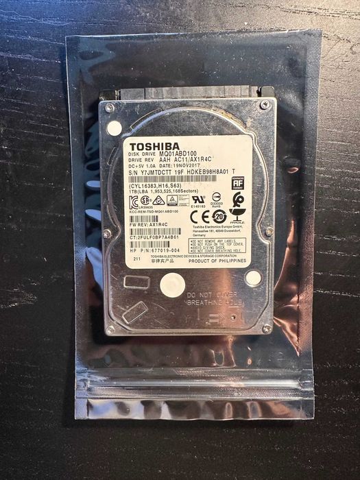 Dysk twardy 2.5" 1TB Toshiba MQ01ABD100, poprawny długi test SMART