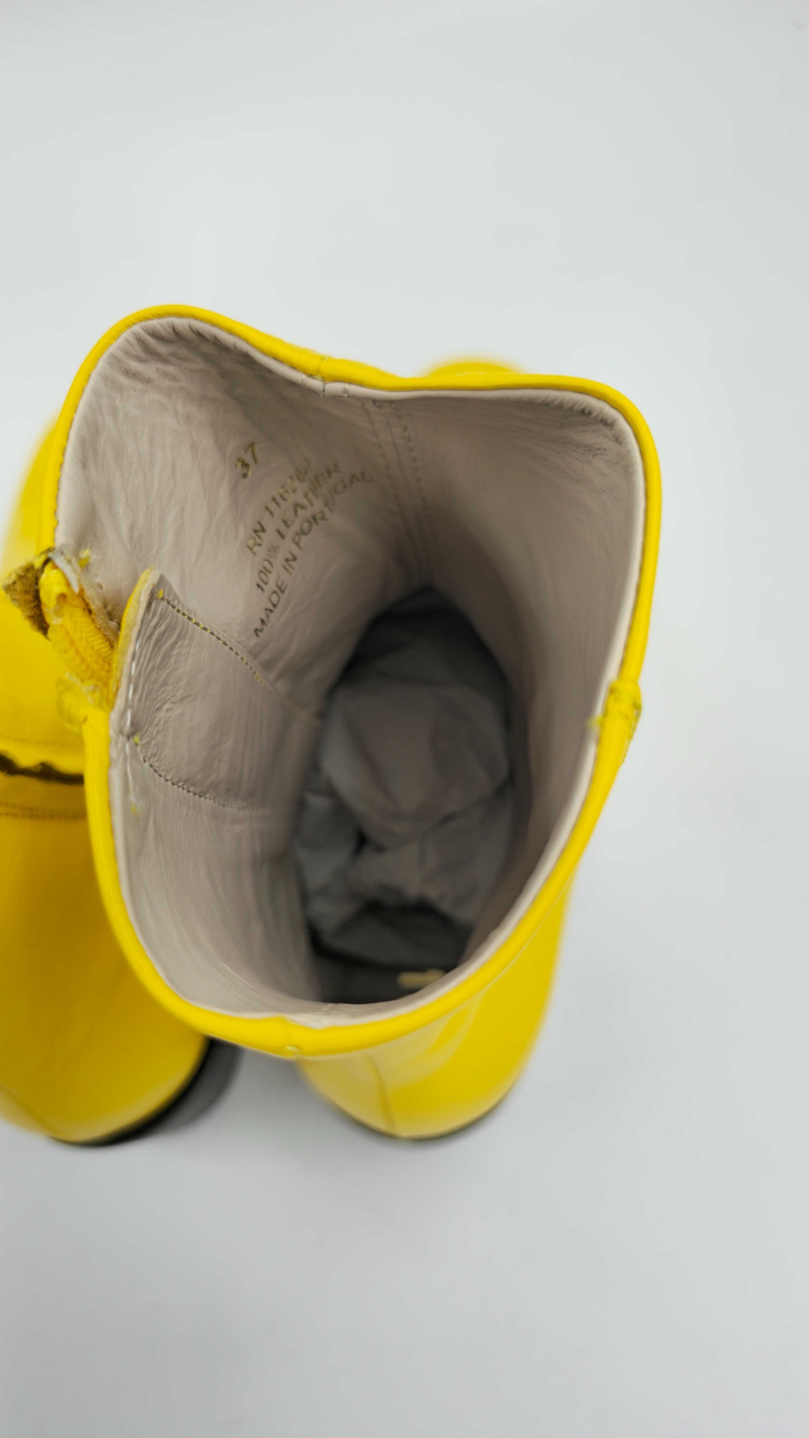 Zadig & Voltaire botki damskie skórzane żółte  R.37   ZI85H