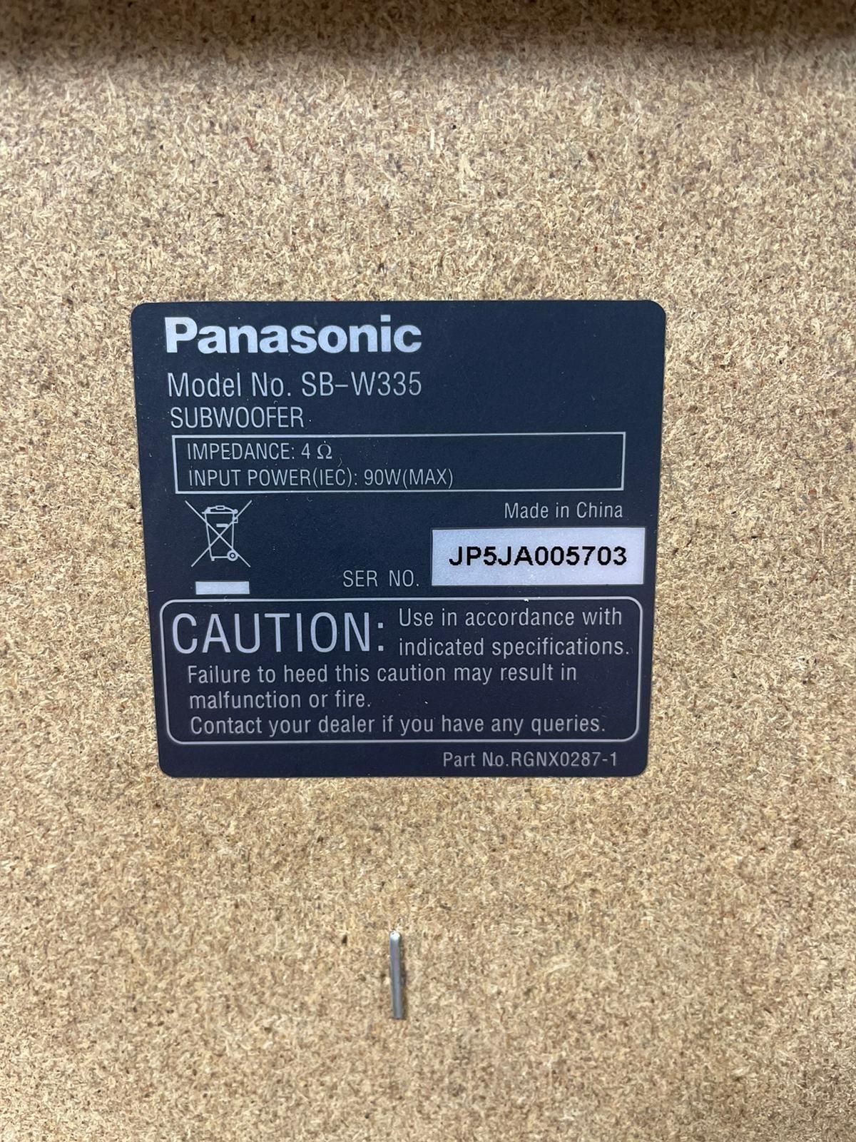 Głośnik Subwoofer Panasonic SB-W335 4ohm 90W pasywny Dobór Audio