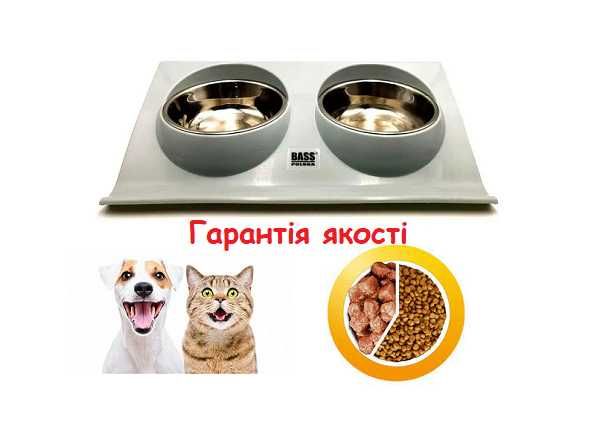 Миска для собак та кішок з нержавіючої сталі,набір із 2 шт Bass Polska