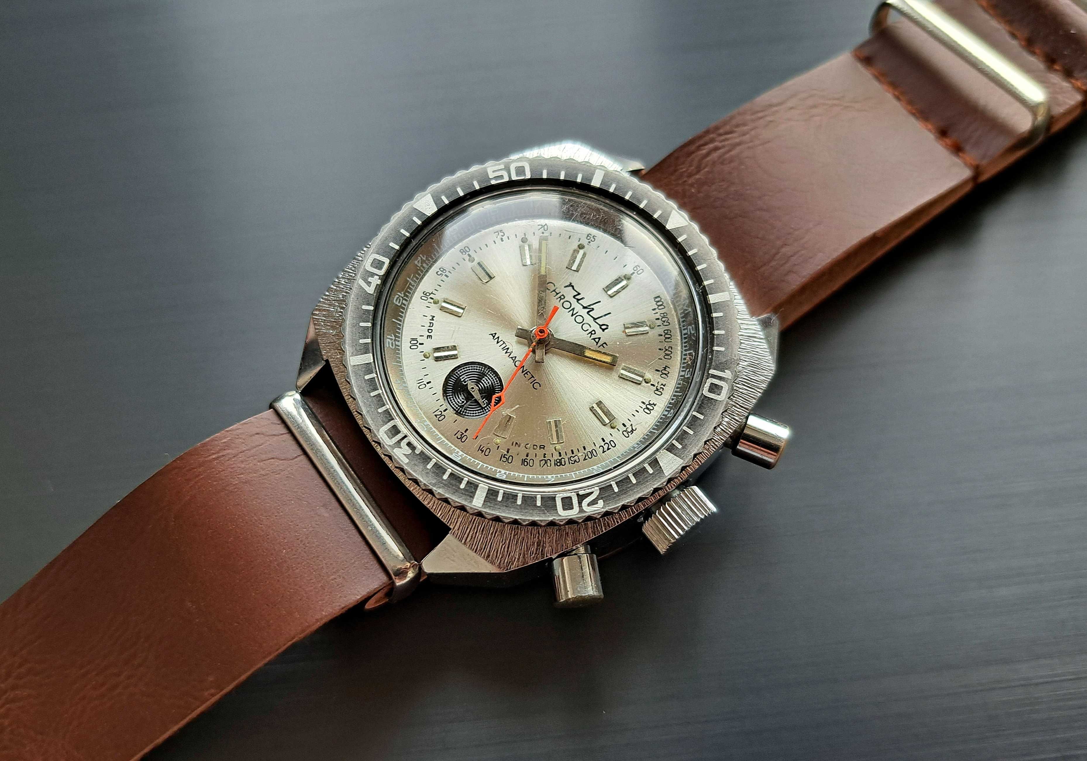 Ruhla Chronograf niemiecki zegarek vintage