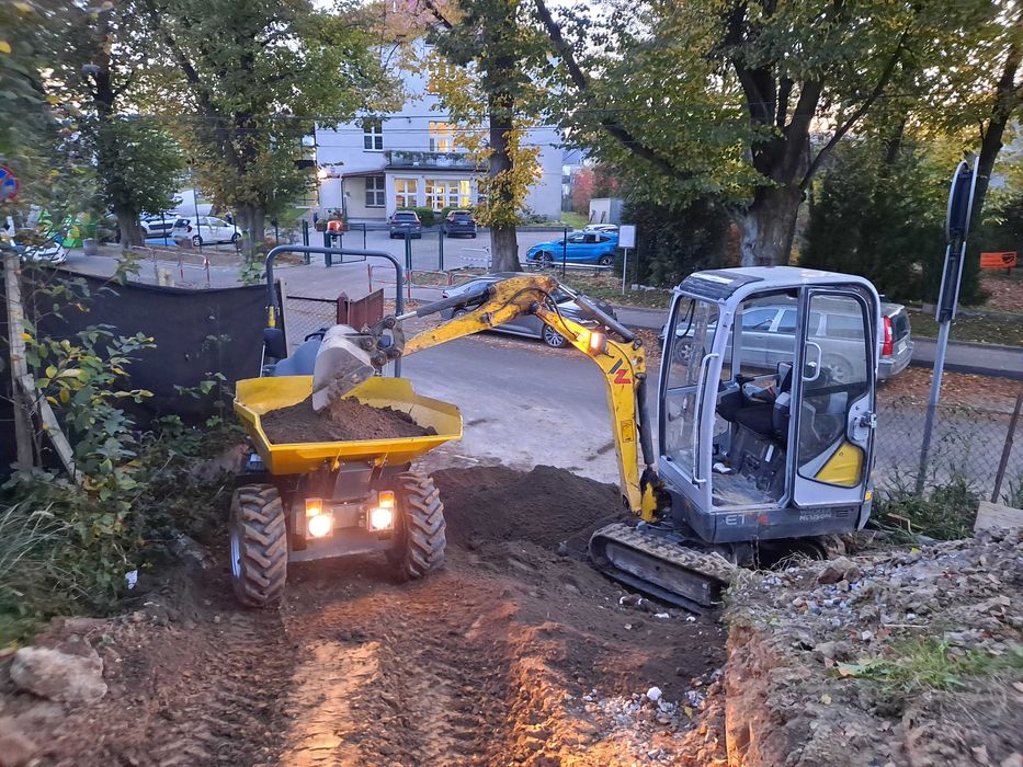 Usługi minikoparką, wynajem minikoparki, prace ziemne, wywrotka 3,5 t