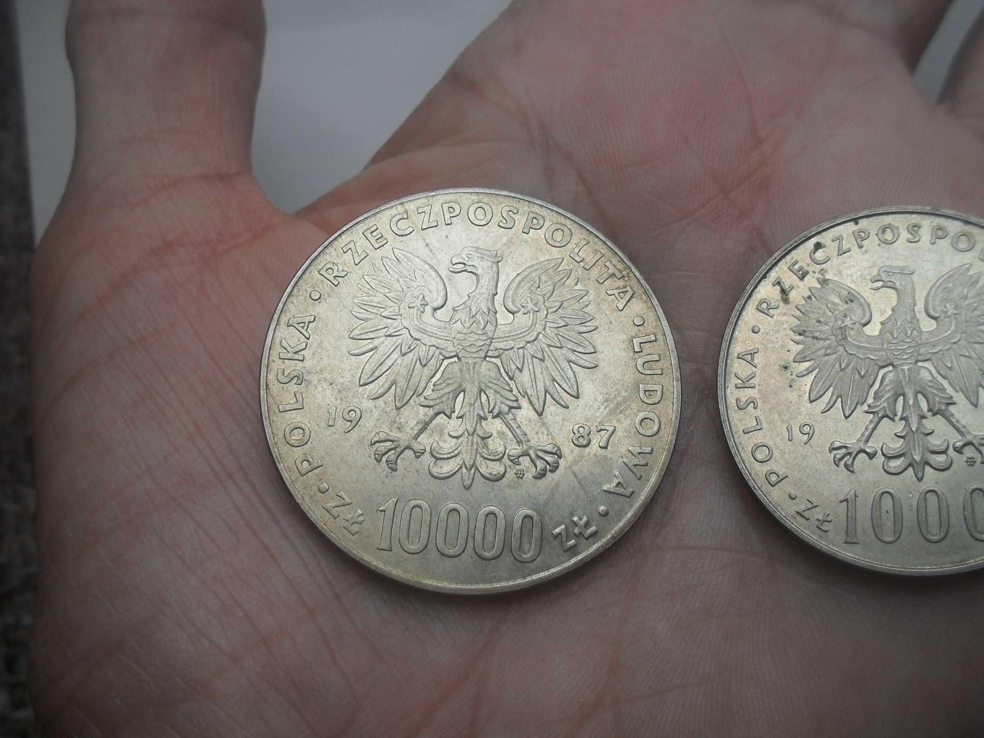 Papież Jan Paweł II-monety 1000 zł 1983 i 10000 zł 1987-srebro-cena os
