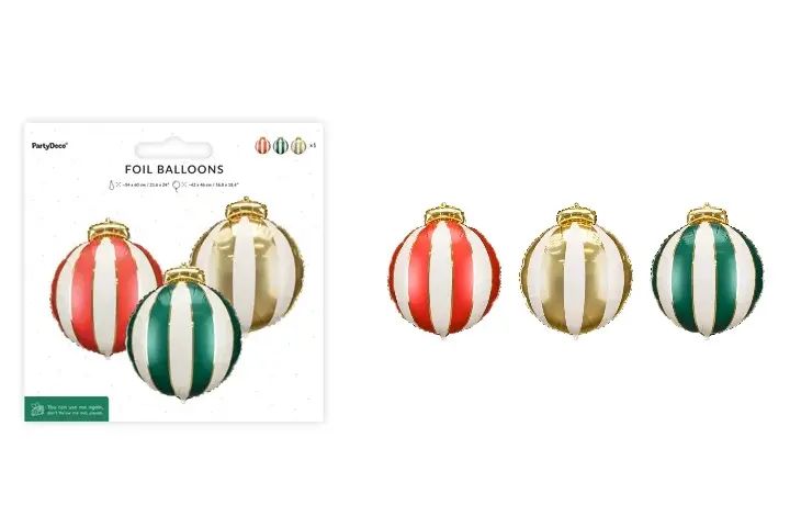 Balony foliowe - Bombki - 3 szt.. PartyDeco
