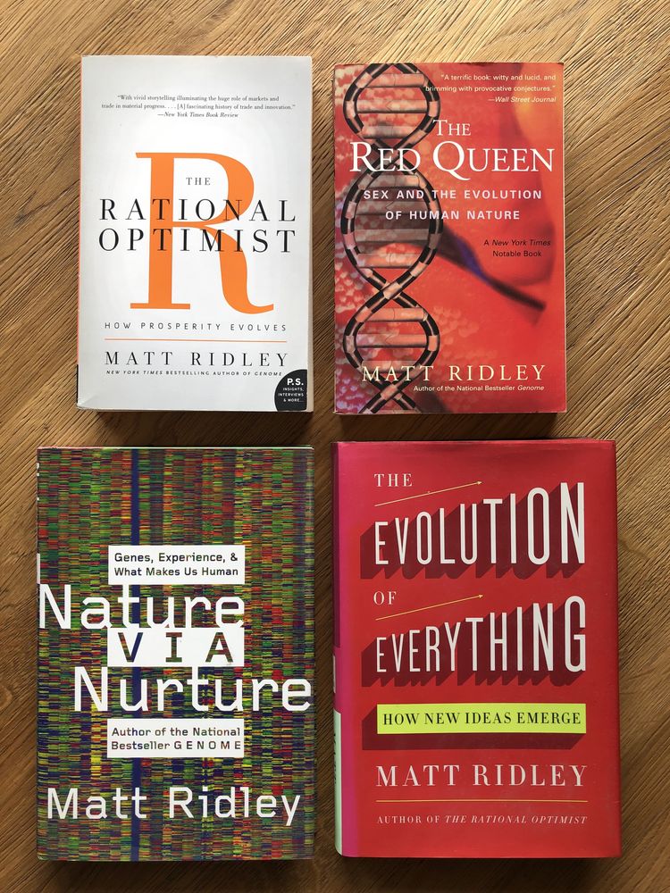 Matt Ridley Bookset „Red Queen” „Rational optimist”