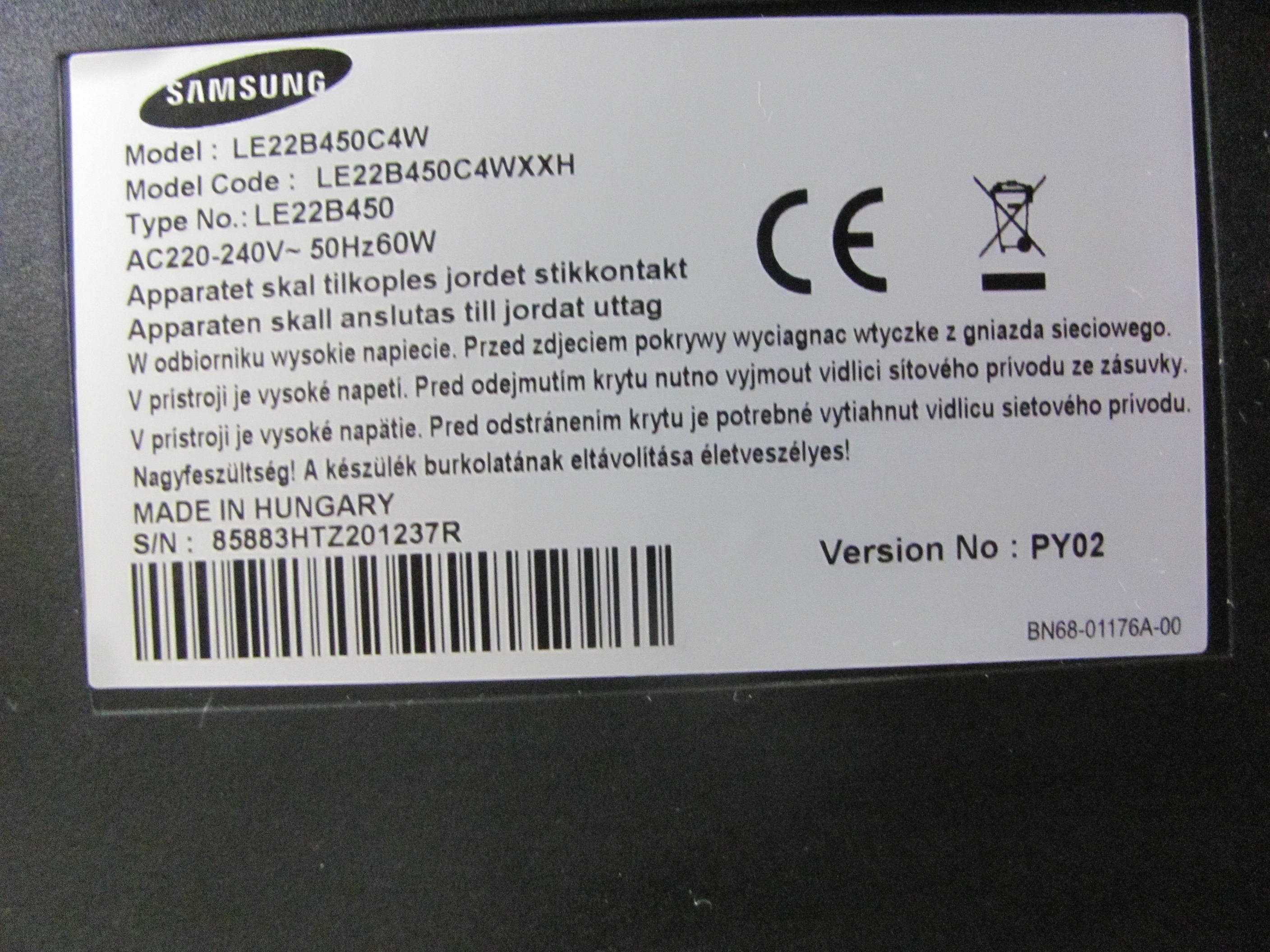 Telewizor SAMSUNG LE22B450C4W - 22'' TV lub monitor
