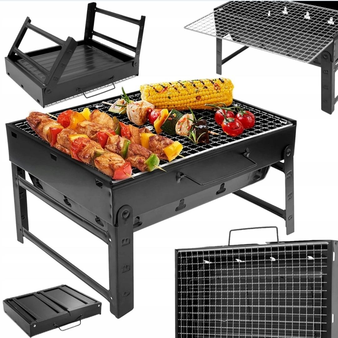 Mini grill węglowy turystyczny ogrodowy przenośny składany walizka