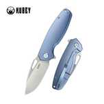 Nóż składany Kubey Tityus Blue Titanium, Bead Blasted 14C28N (KB360D)