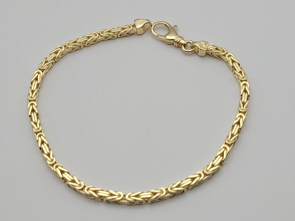 Nowa Złota bransoletka złoto próby 585, splot królewski pełny, 22 cm