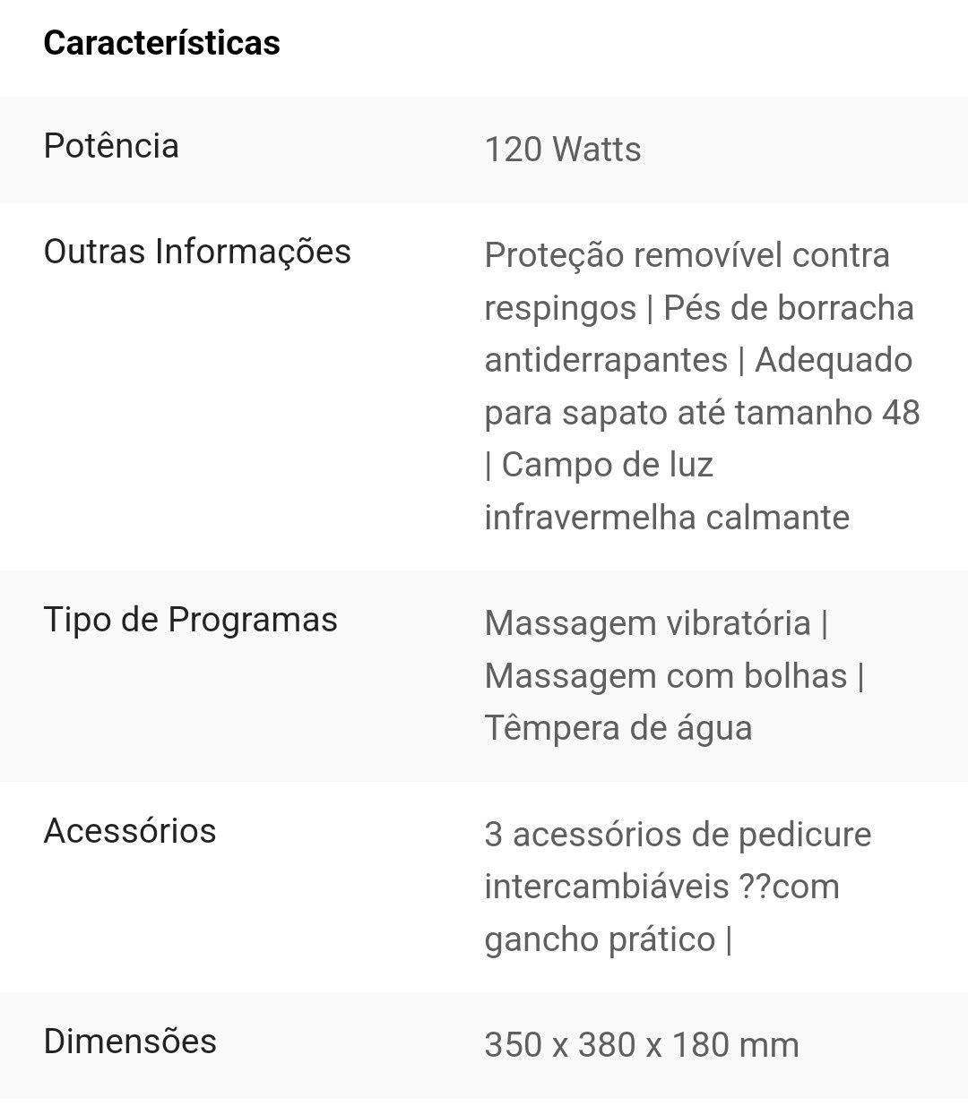 Massajador/Spa para os pés