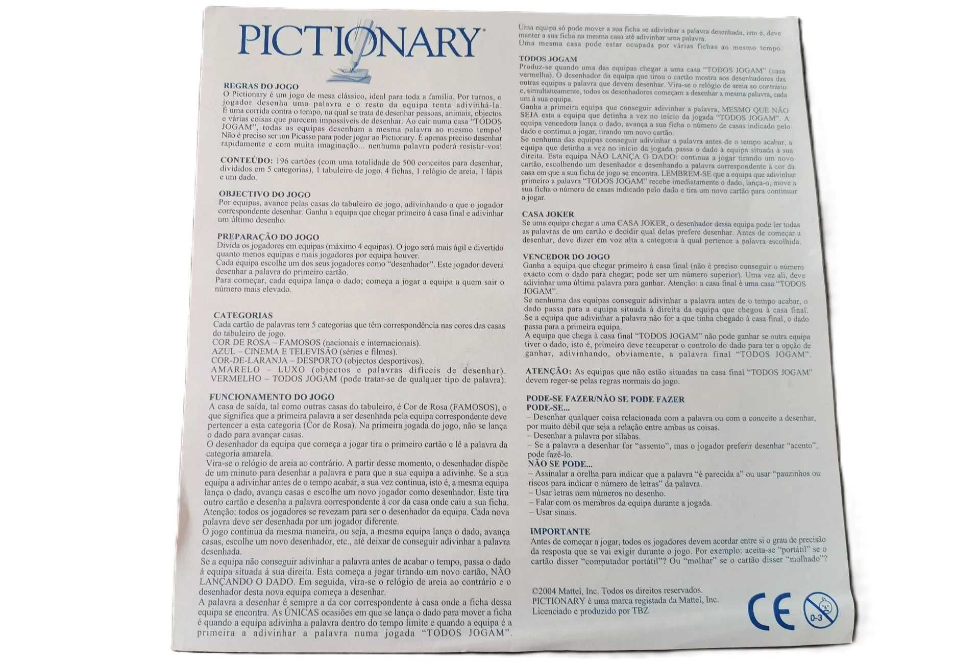 Pictionary - O jogo de Pintar Palavras - Anos 80