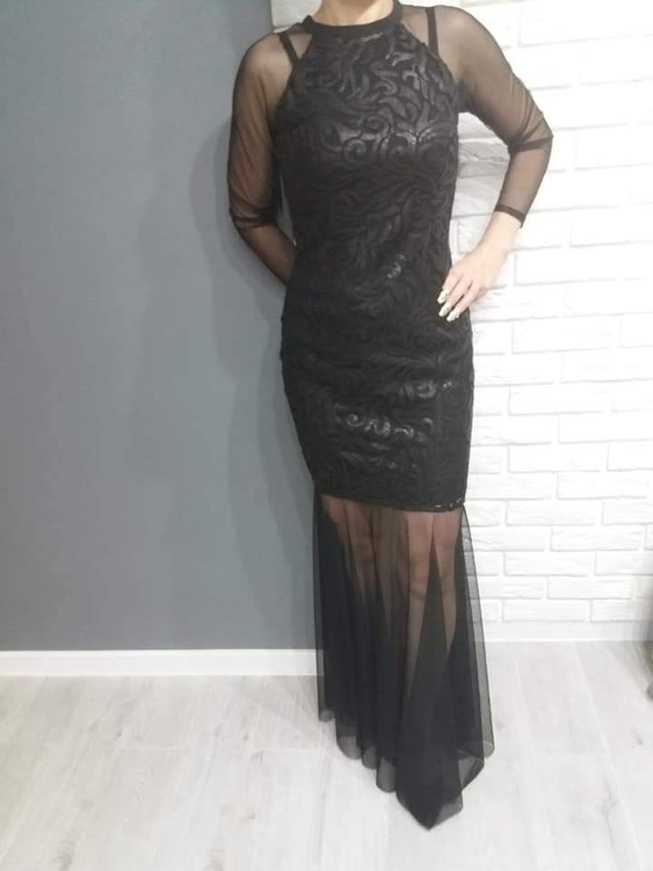 Sukienka cekinowa czarna