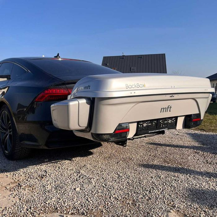 Box bagażowy na hak Box dachowy MFT Thule Kufer Box na narty snowboard