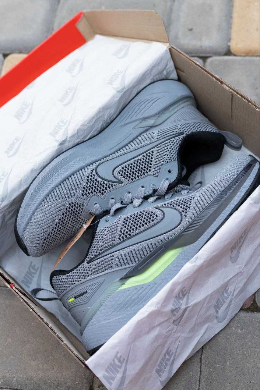 Чоловічі кросівки Nike Zoom сірий з зеленим 3286-3 ТОП