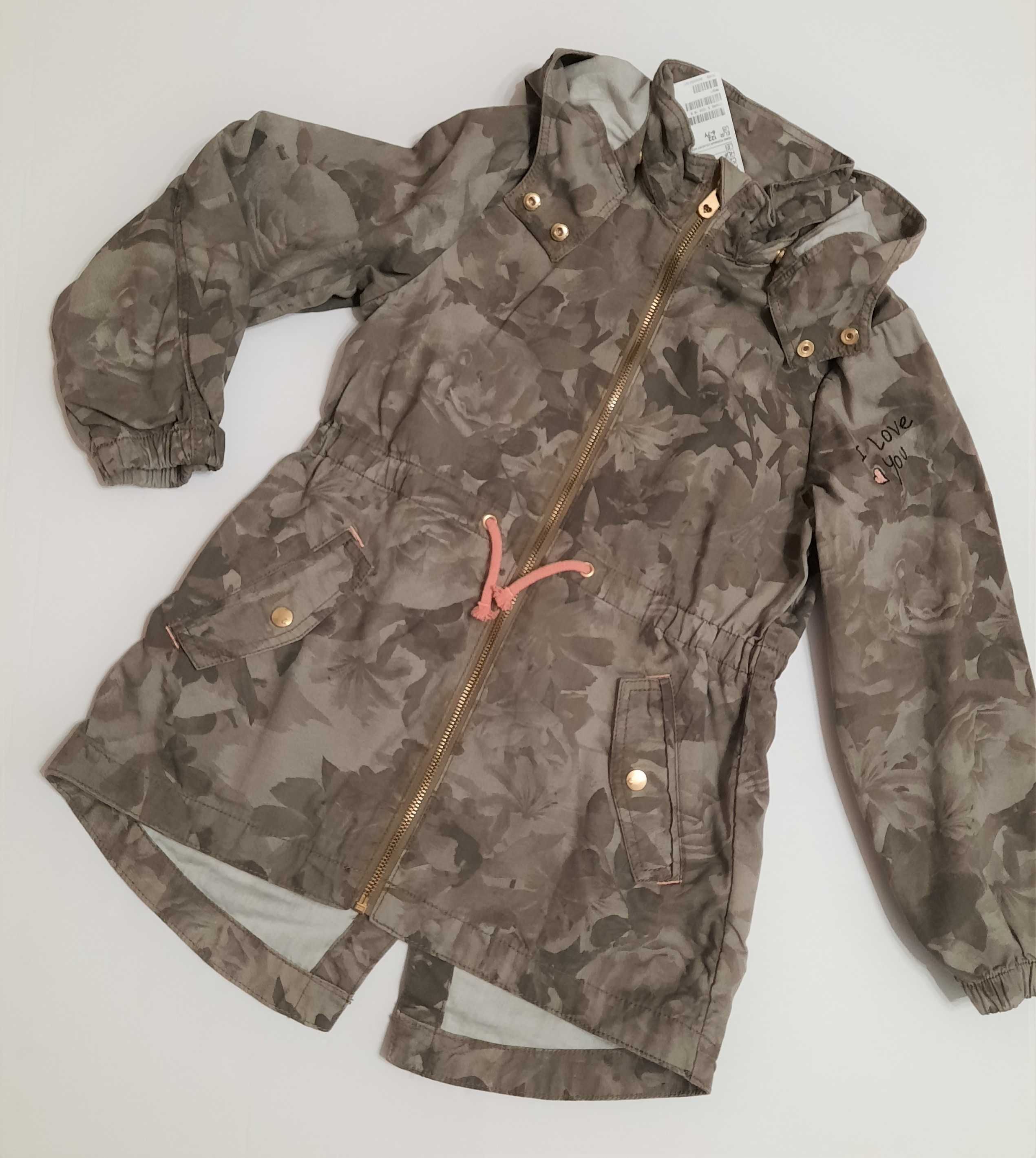 Bawełniana parka kurtka przejściowa przejściówka H&M roz 122