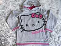 Bluza z kapturem Hello Kitty roz 122/128-JAK NOWA -GRATIS spodnie