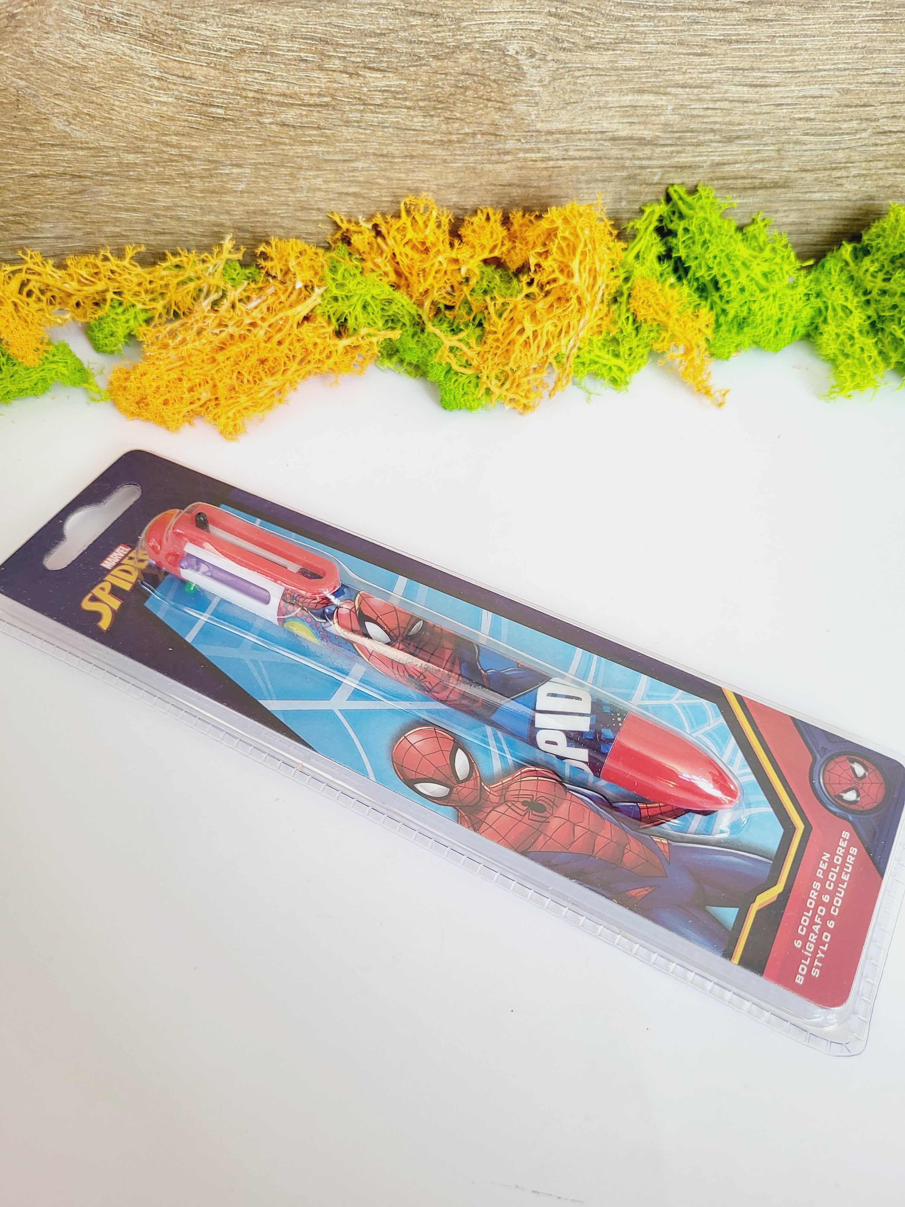 Długopis wielokolorowy 6 kolorów Spiderman z kolorowymi wkładami 3+