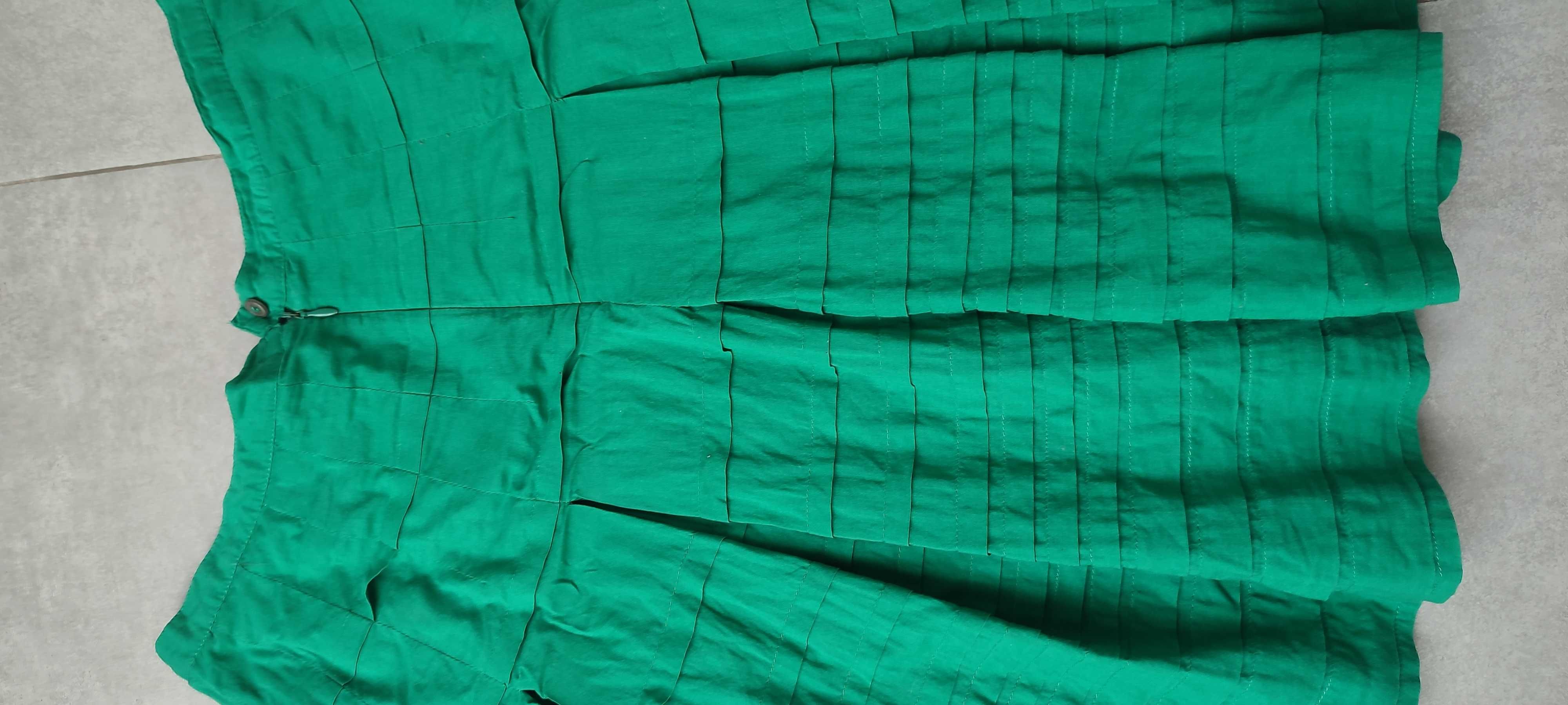 Zielona spódniczka Orsay wiosna lato rozkloszowana