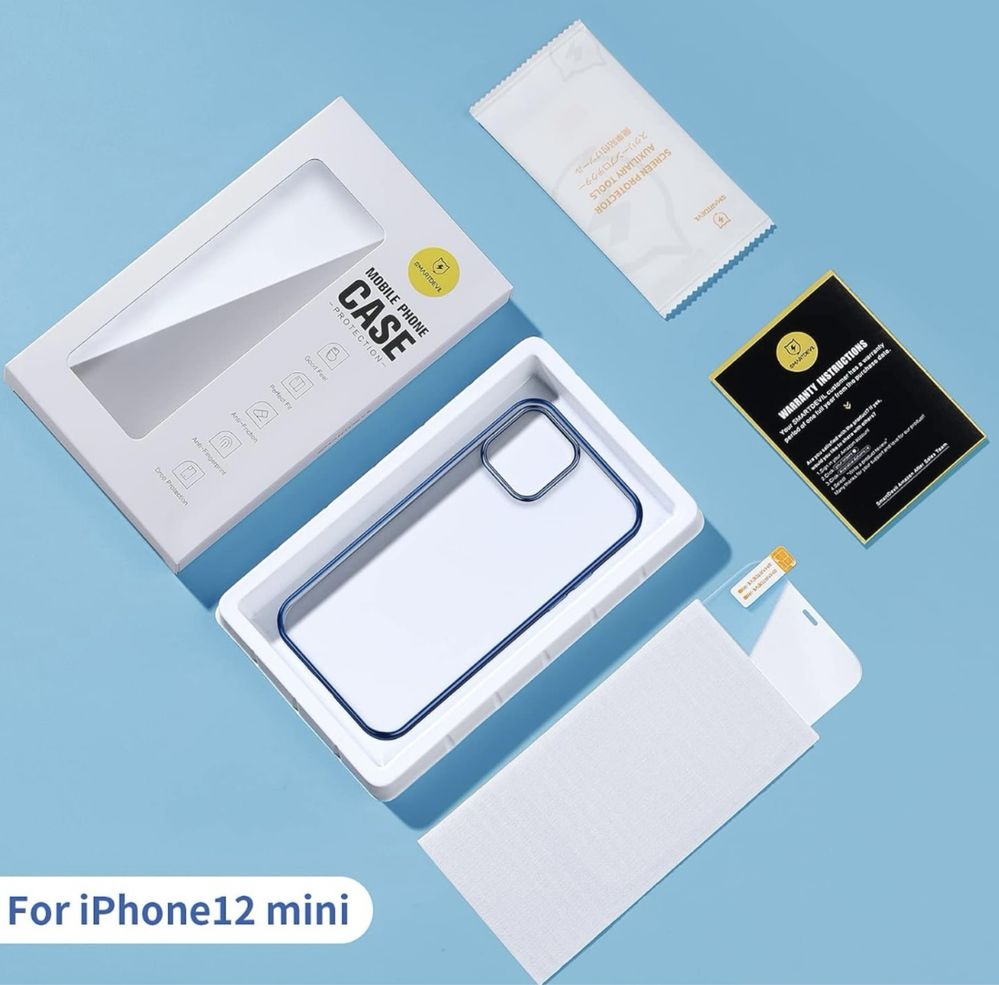 Etui do iPhone 12 mini 2 x czarne i miętowe