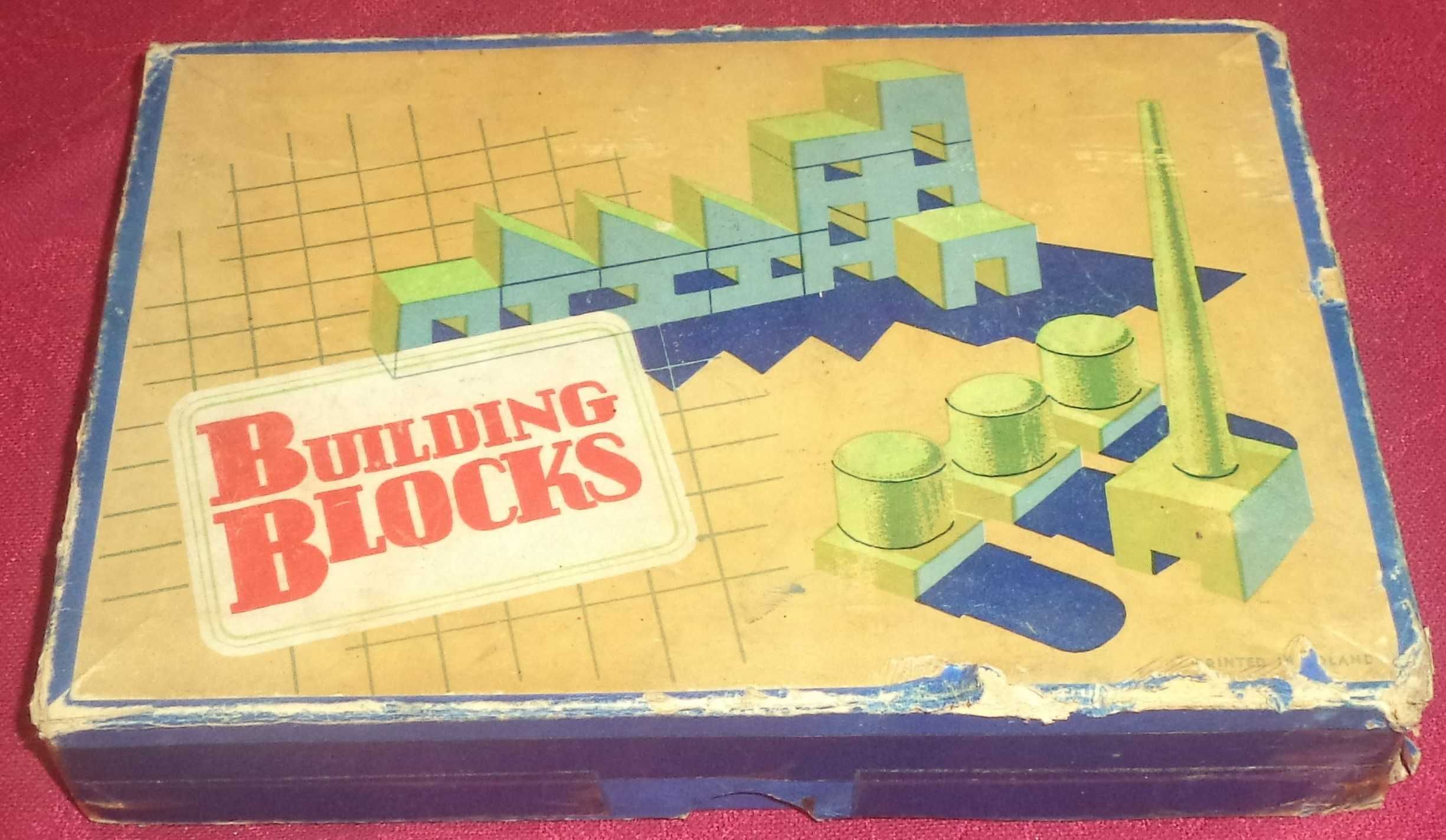Building Blocks ,  stare klocki drewniane  - zabawka PRL